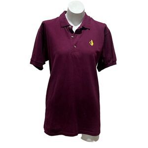 Krooked Shmolo Polo Shirt Maroon XL Men's Short Sleeve Collared Casual Top